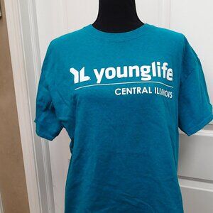 Younglife Ladies size Large Tshirt Greenish Blue